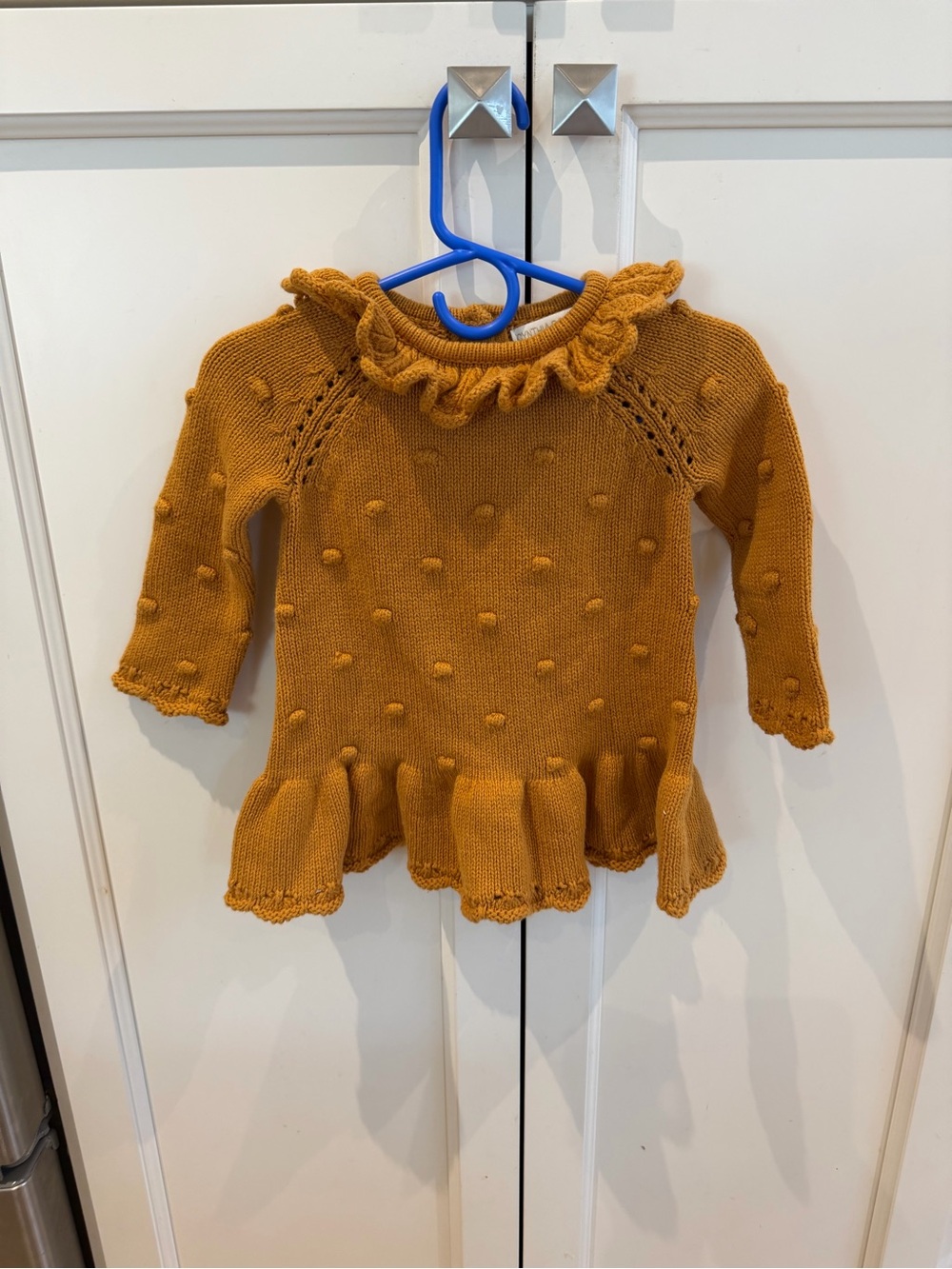 Cynthia rowley 3-6m Girls' Mustard Ruffle Knit dress